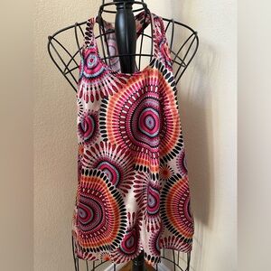 Aryeh Pink Patterned Tank Top Size Small
